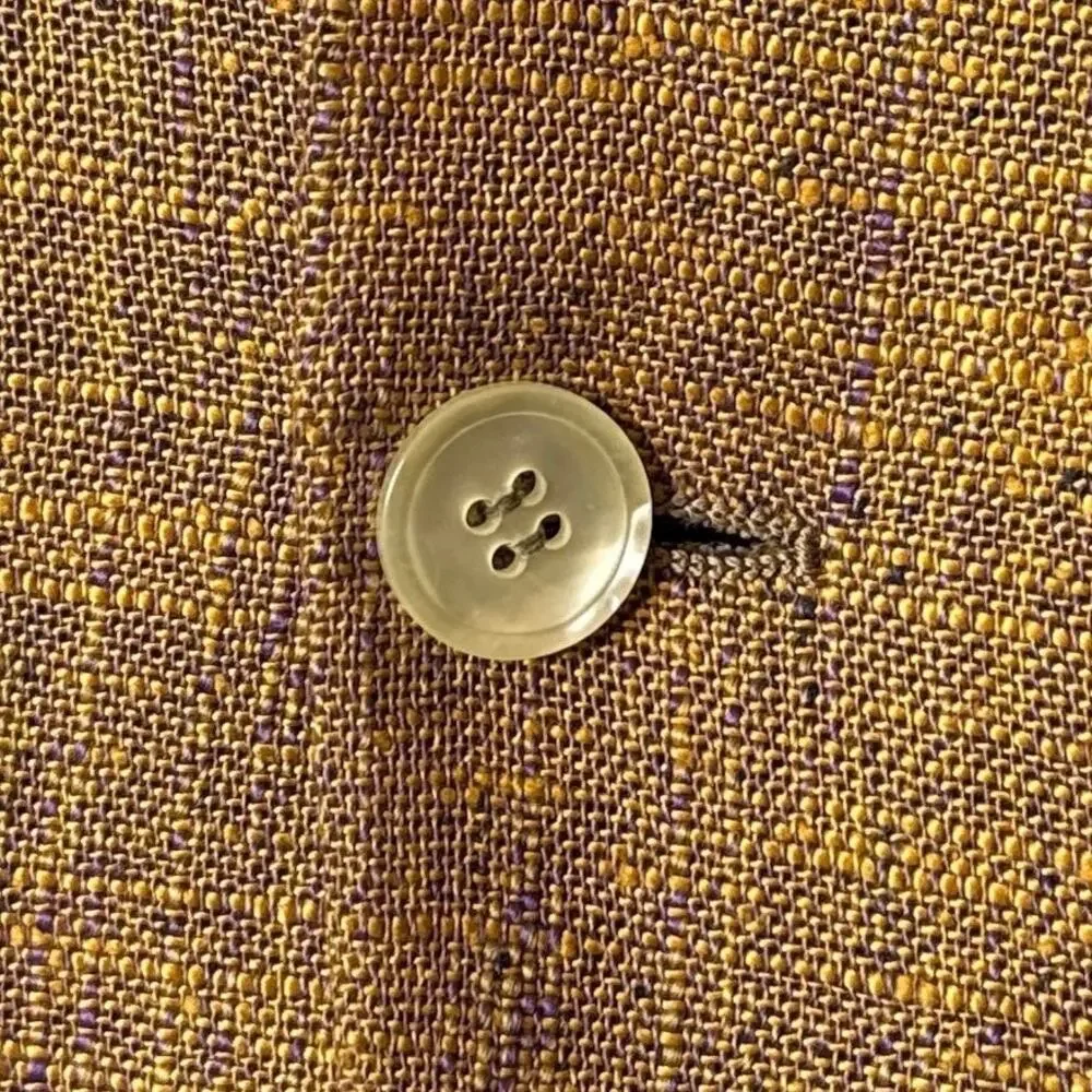 Vintage Clubman Yellow Wool Blazer 38 Textured Sport Coat 1960s Rockabilly Retro